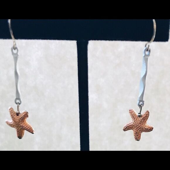 Vintage Starfish Dangle Earrings Pastel Orange NWT - Picture 4 of 10